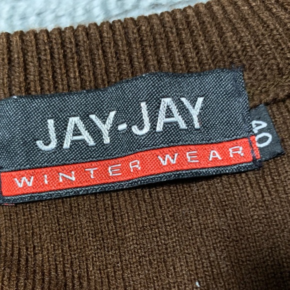 3/$20 Men’s JAY - JAY WINTER WEAR Brown Ribbed Sleeveless Sweater Vest Size 40 - Picture 4 of 7